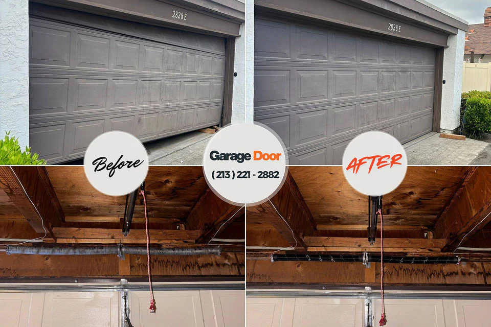 Before and after: garage door repair Doe Valley, KY